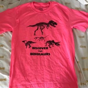 Pink and black dinosaur shirt